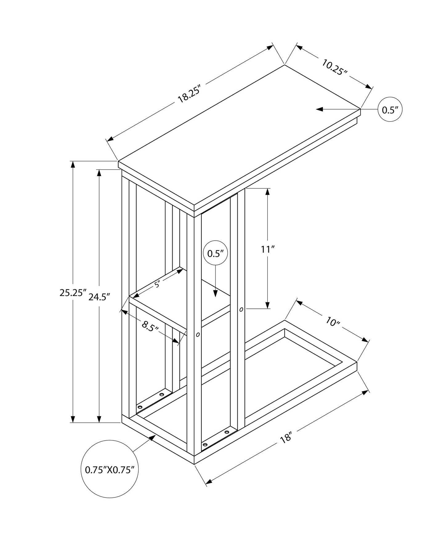 C-Shaped Accent Table