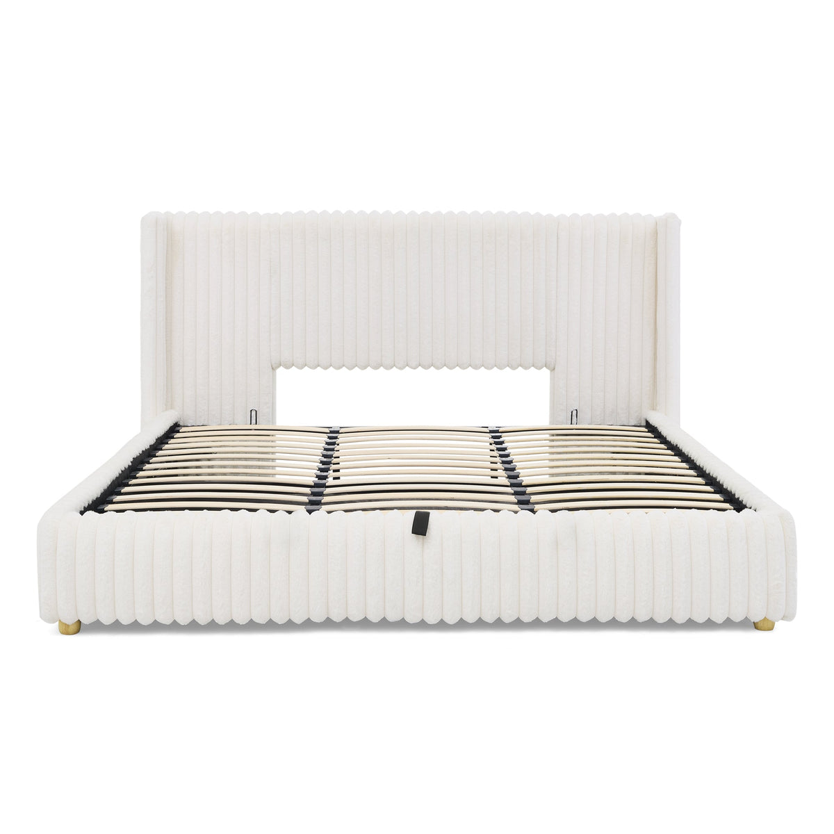 King Functional Vertical Striped Bed with Gas Lift Storage