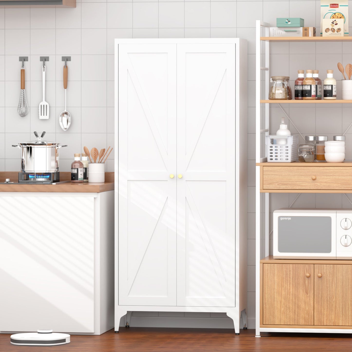 Metal Adjustable 2 Doors Storage Cabinet