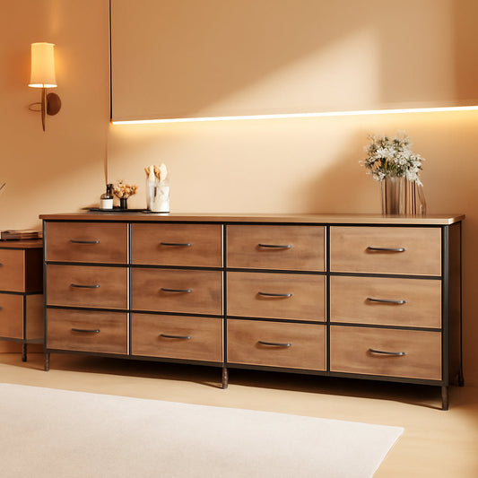 Ultralong 78Inch Dresser With Fifteen Storage Drawers