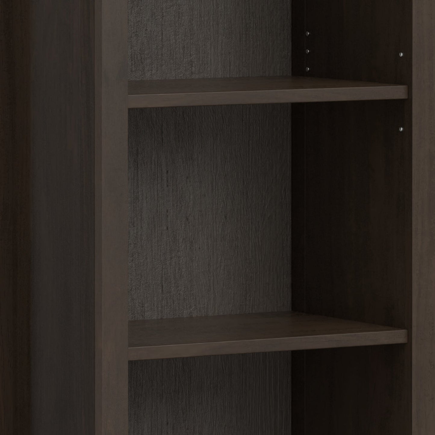 Amherst 24 Inch Solid Wood 5 Shelf Bookcase in Hickory