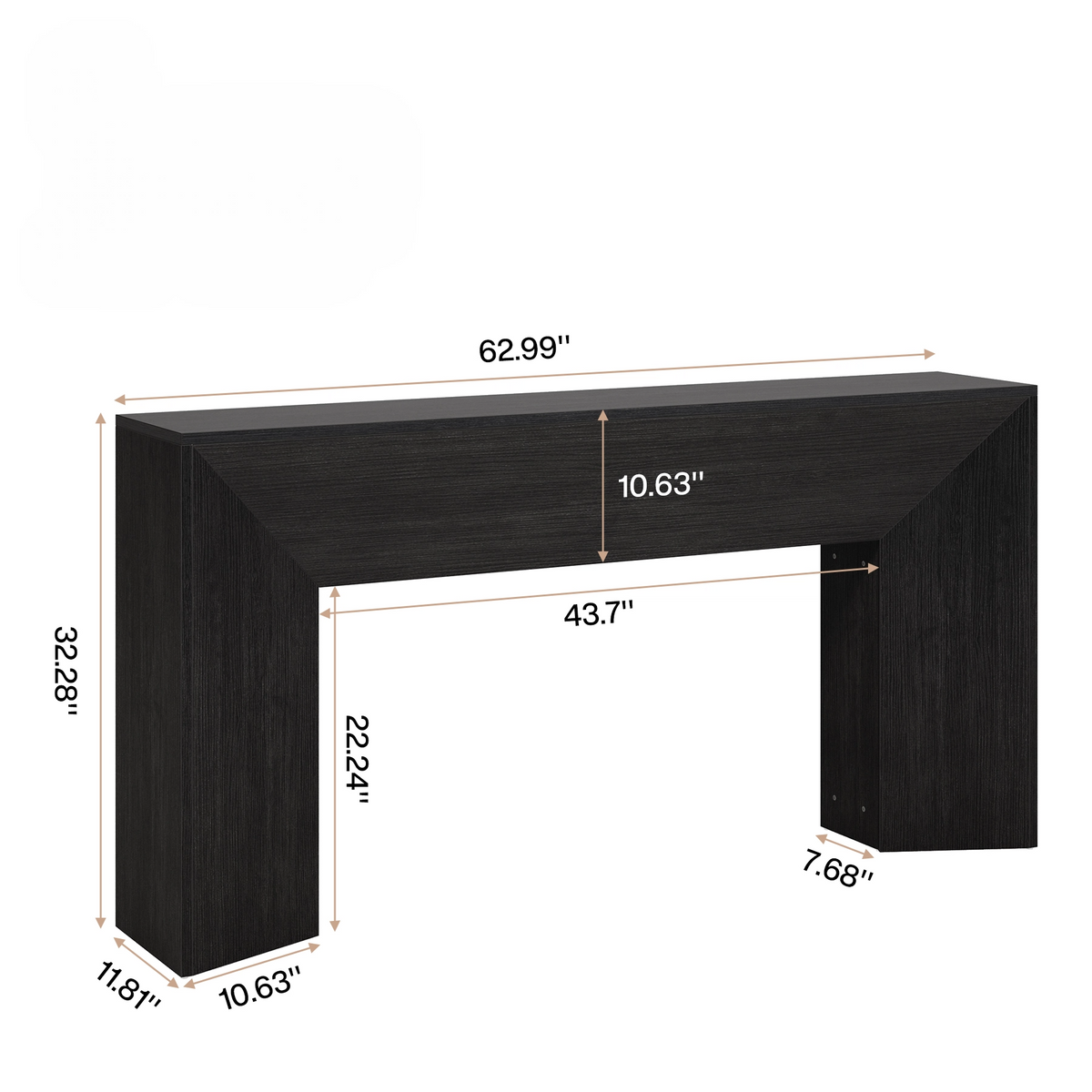 63" Extra Long Console Table - Modern Farmhouse Sofa Table