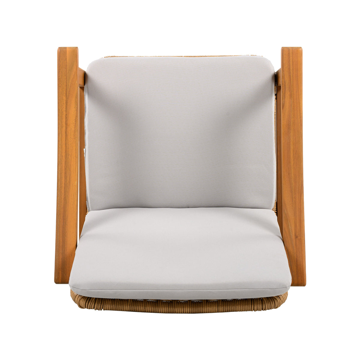 Outdoor Dining Chairs Set of 2, Teak Color Acacia Wood Frame