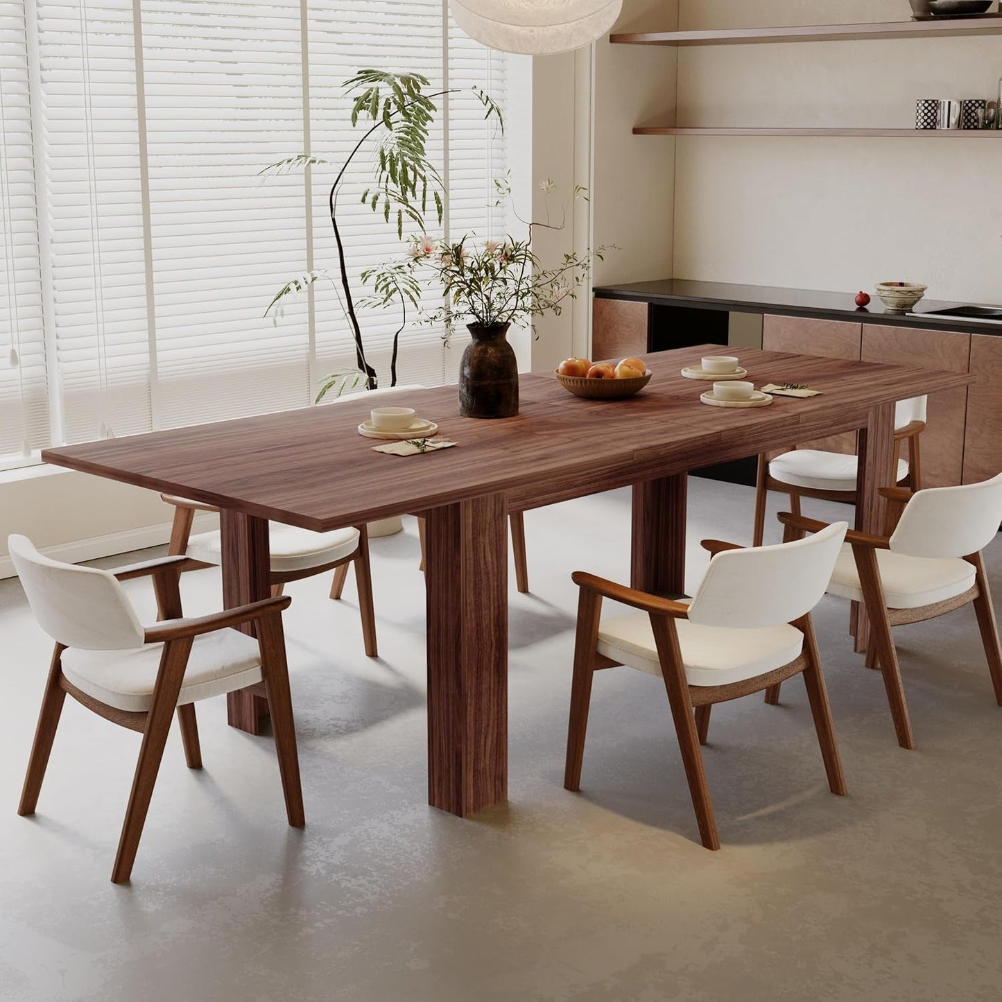 Expandable Dining Table For 6 To 8 Seater Brown Engineered Wood