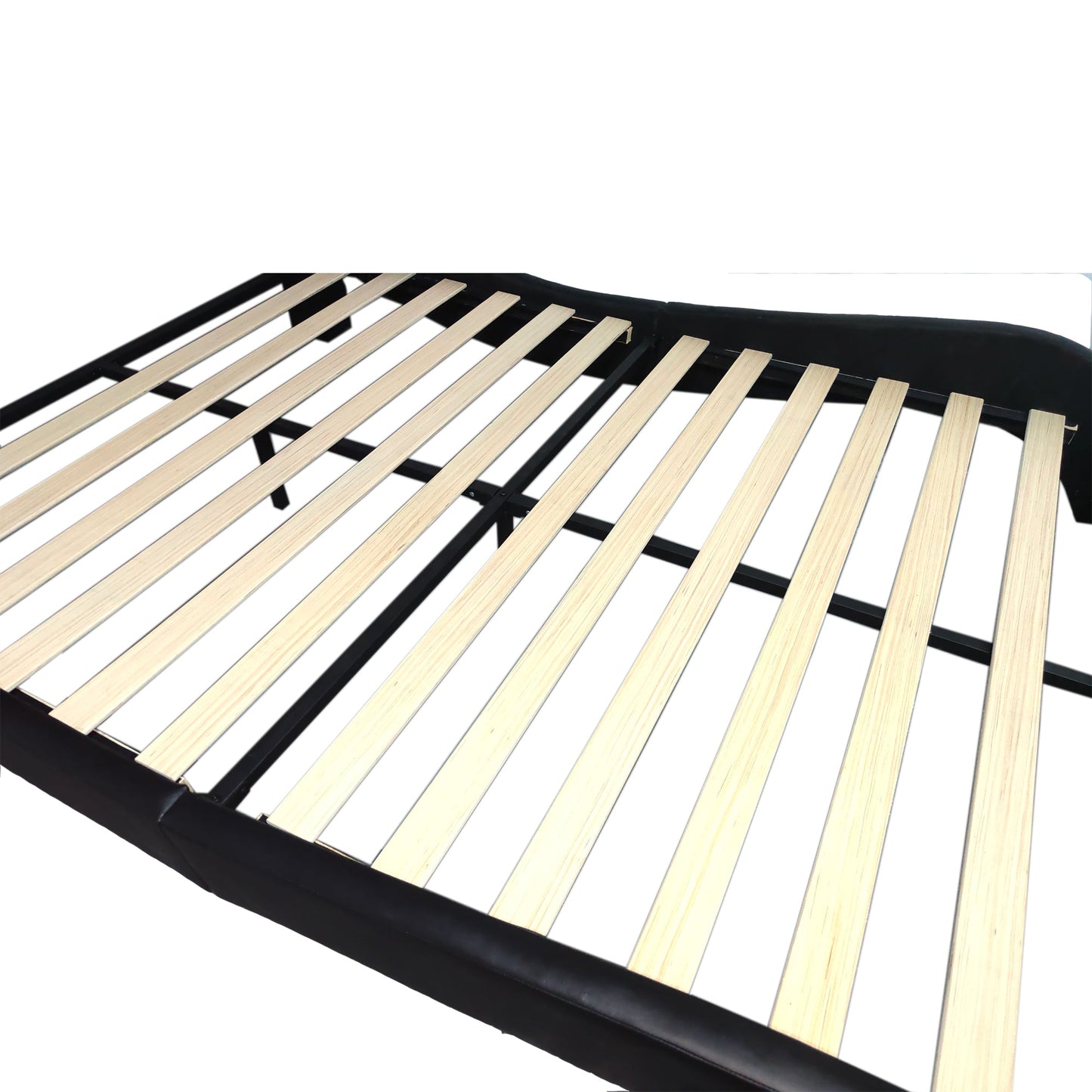 Faux Leather Upholstered Platform Bed Frame with LED Lighting