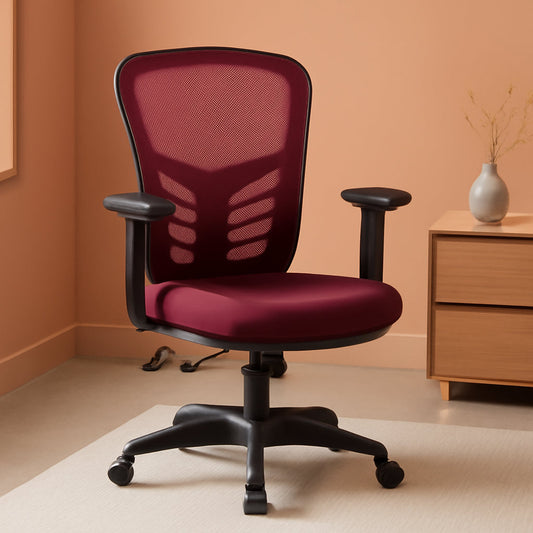 Articulate Ergonomic Red Mesh Office Chair with Adjustable Support