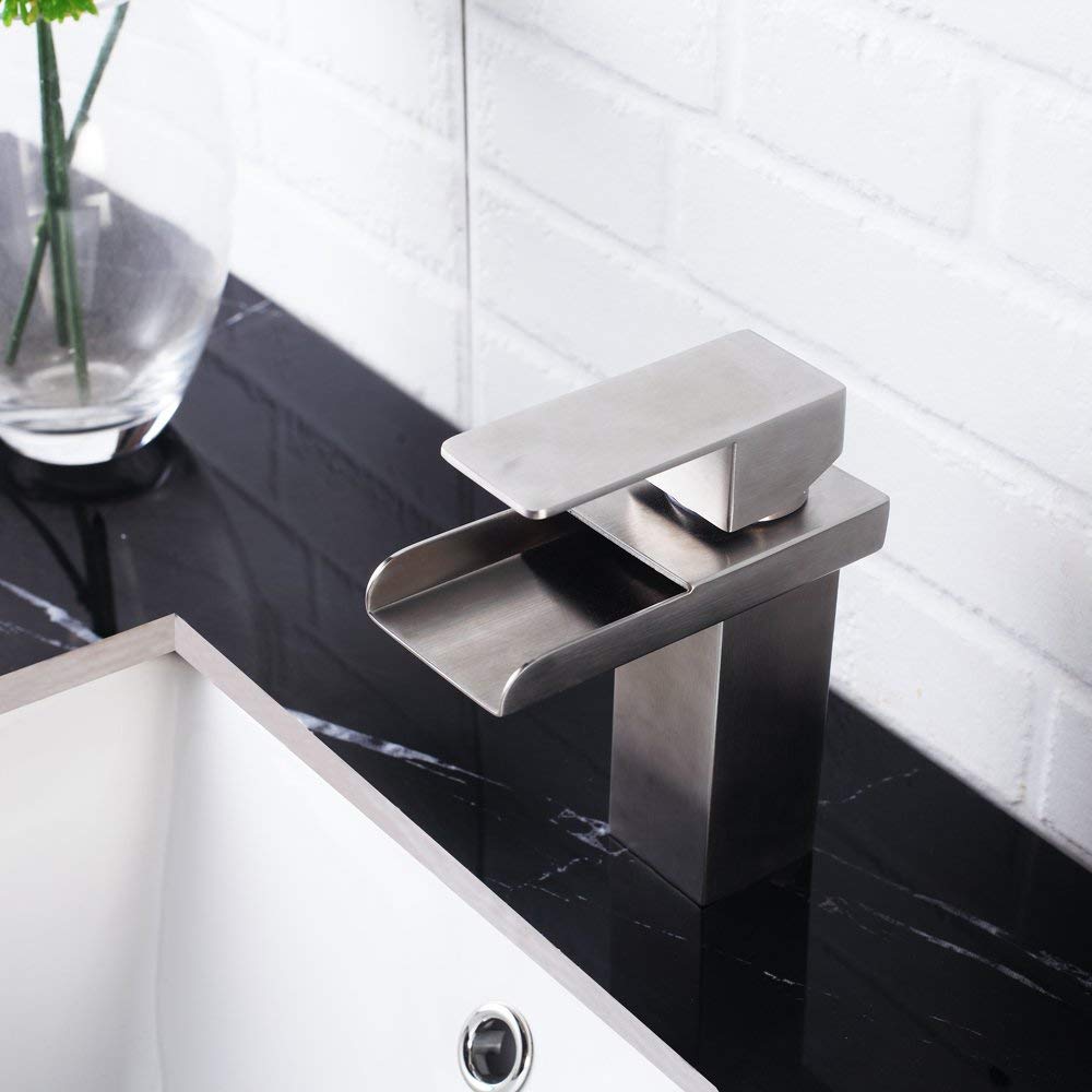 Bathroom Faucet, Single Handle Single Hole, Brushed Nickel