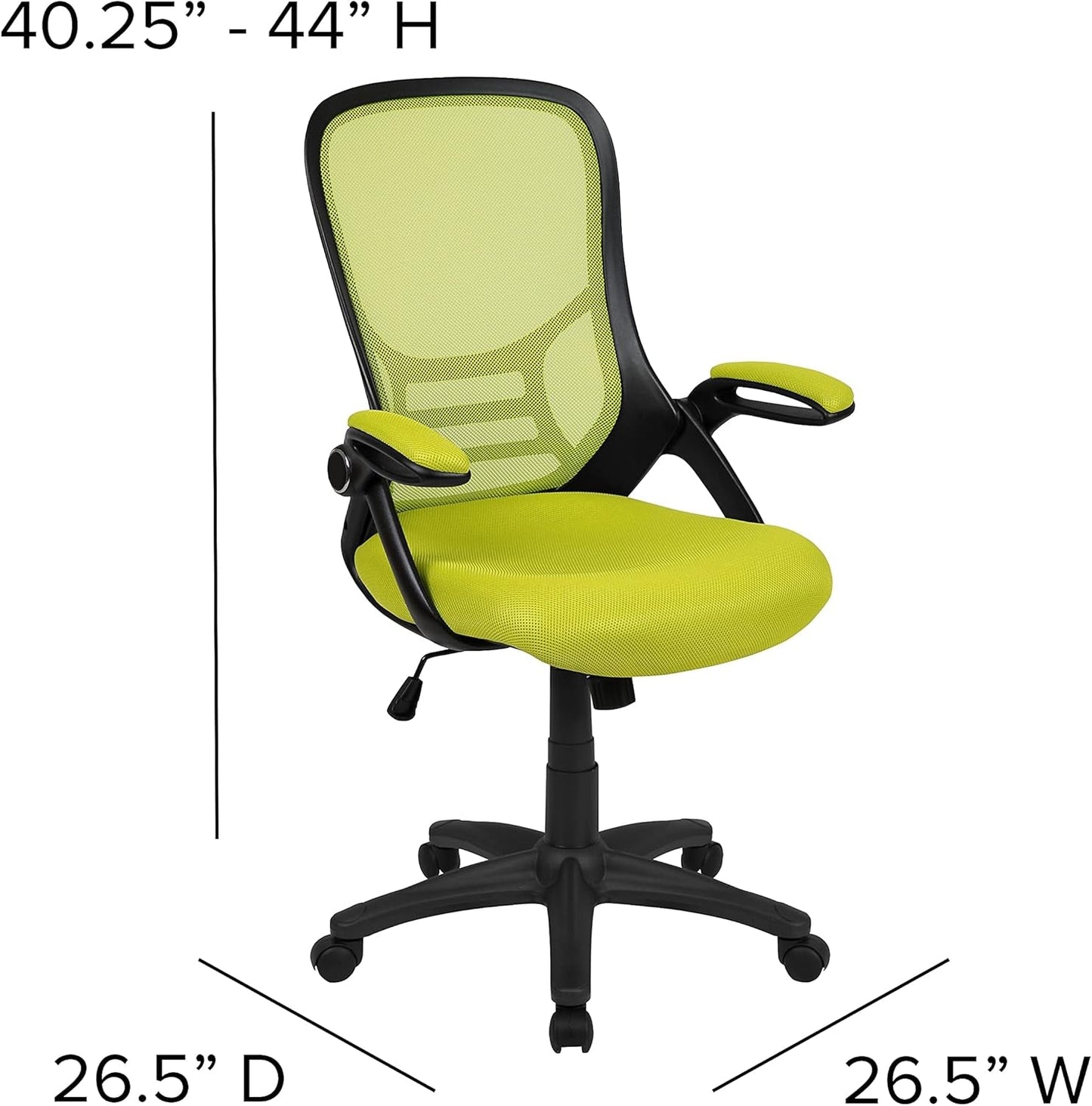 Ergonomic Mesh Back Office Chair Lumbar Support Black Green