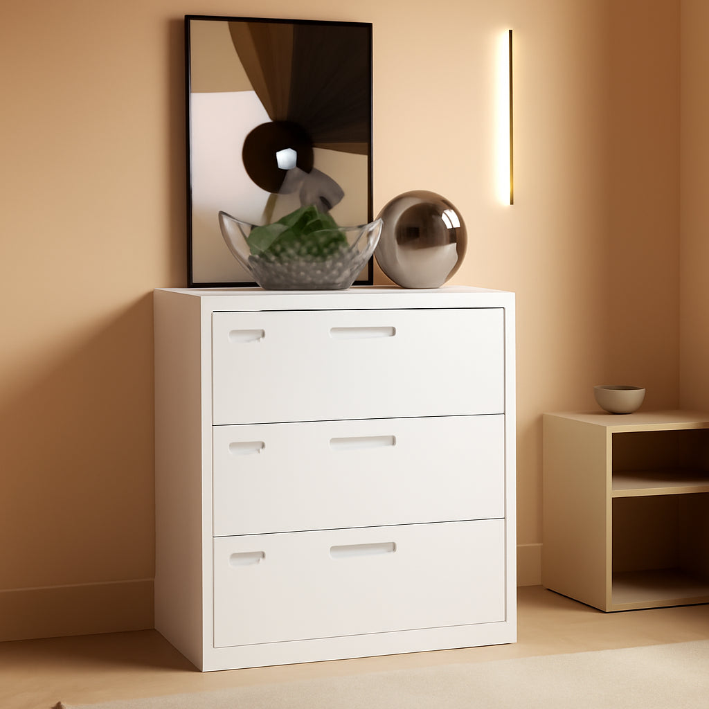 Lockable 3 Drawer Metal File Cabinet For Home Office
