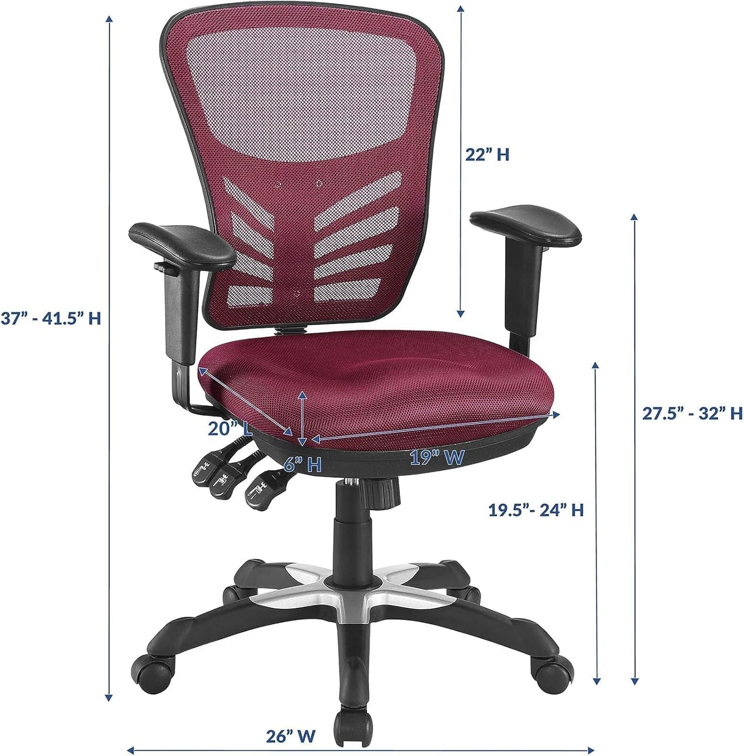 Articulate Ergonomic Red Mesh Office Chair with Adjustable Support