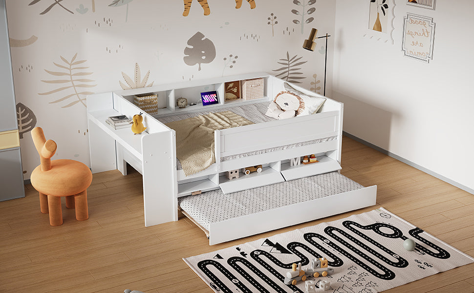 Multi-Functional Twin Daybed with Drawers and Trundle