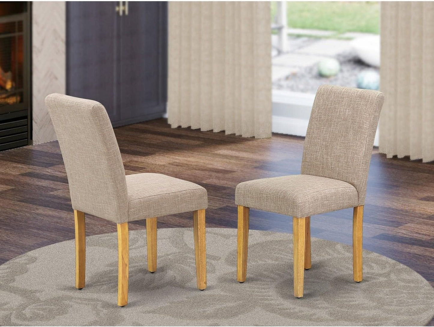 Abbott Parson Dining Chairs Light Tan Linen Set of 2