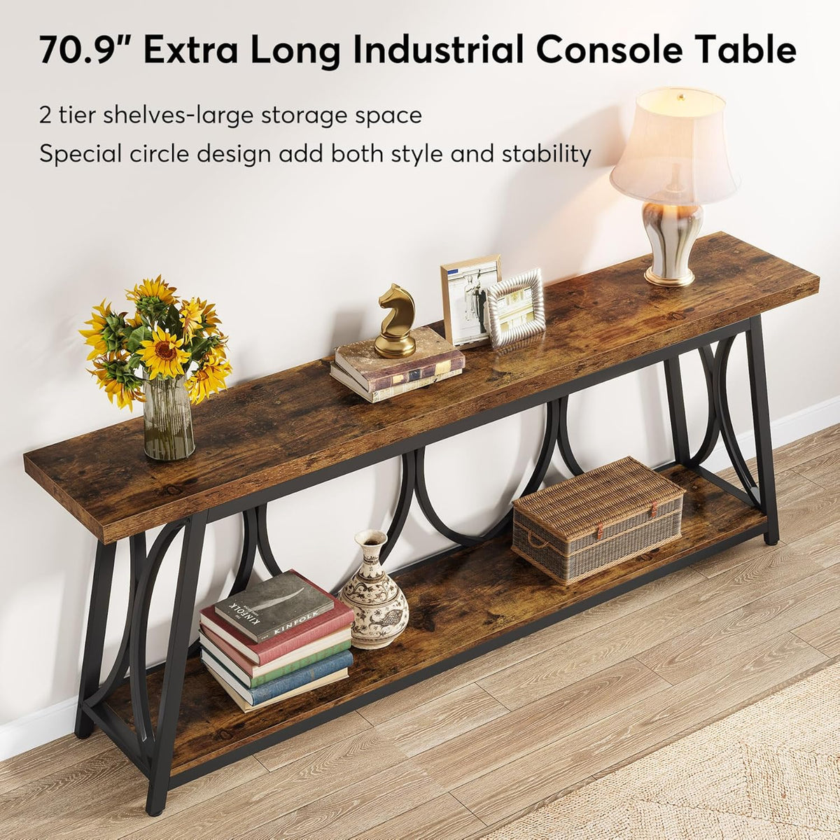 70.9” Extra Long Industrial Console Table