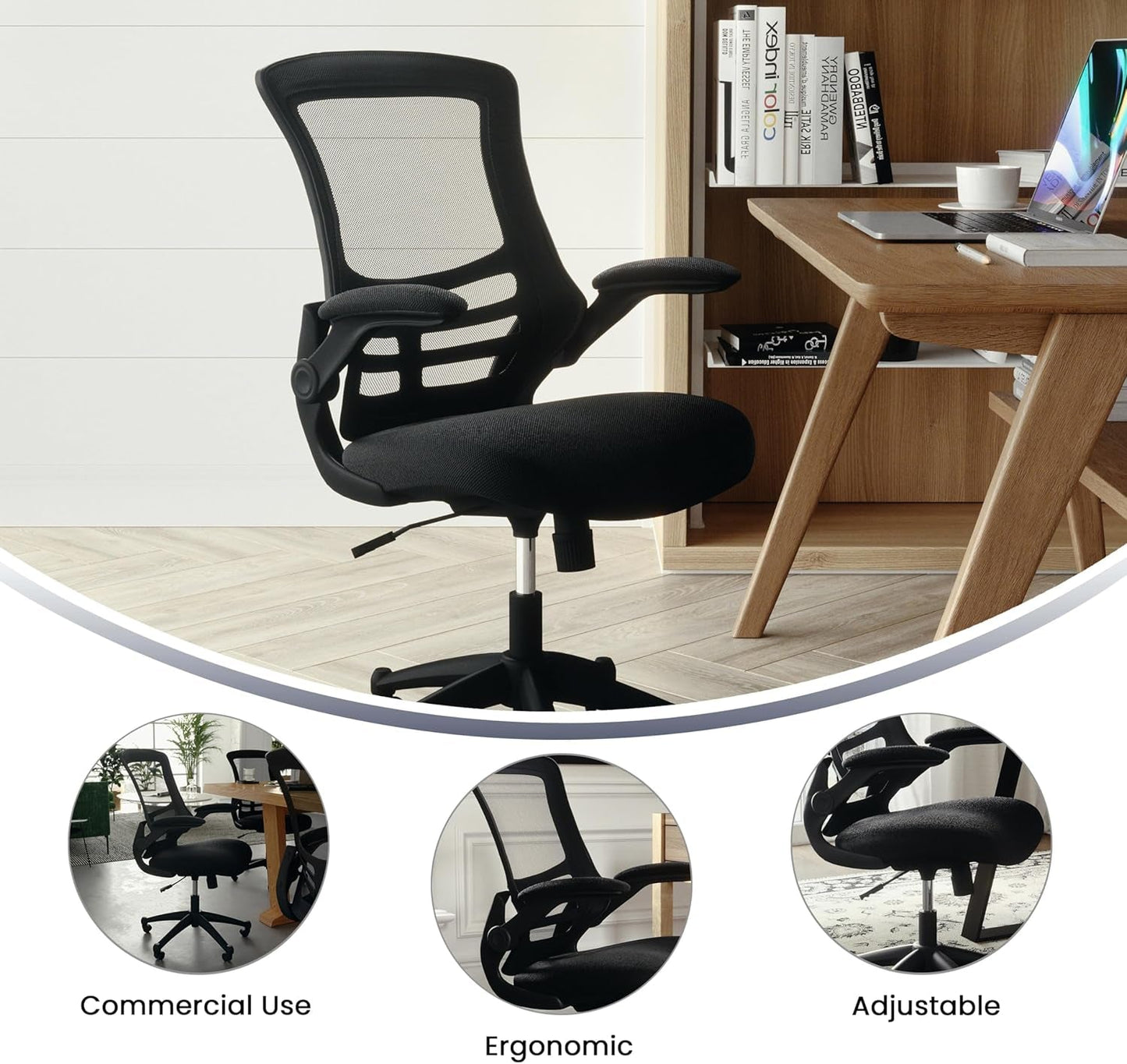 Mid Back Ergonomic Office Chair With Adjustable Height