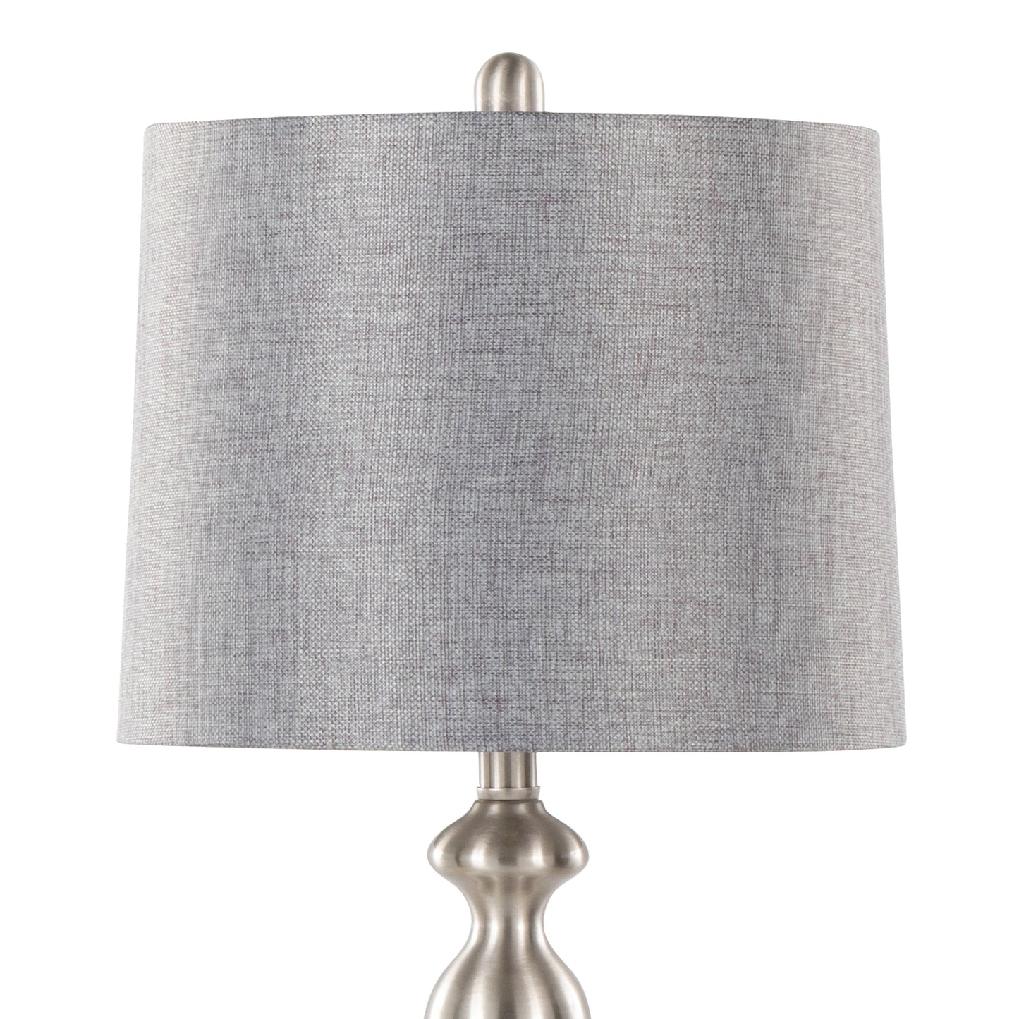 27" Contemporary Metal Table Lamp in Brushed Nickel