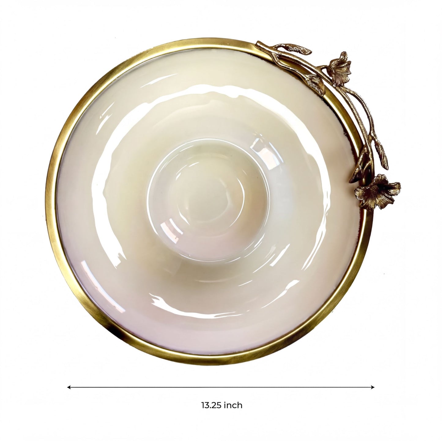 Chip and Dip Platter – Large Ceramic Snack Serving Set with Rosemary Accent