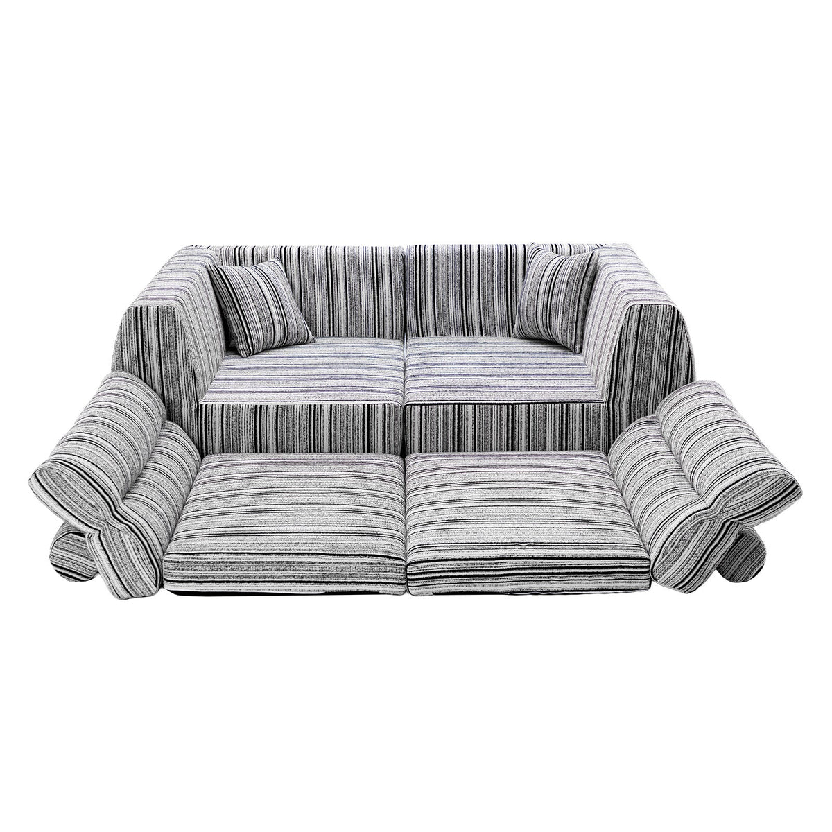 Woven Chenille Striped Compression Sofa