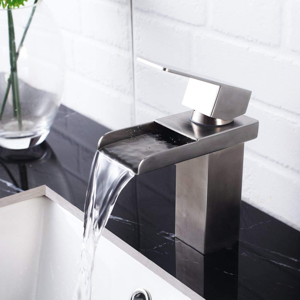 Bathroom Faucet, Single Handle Single Hole, Brushed Nickel