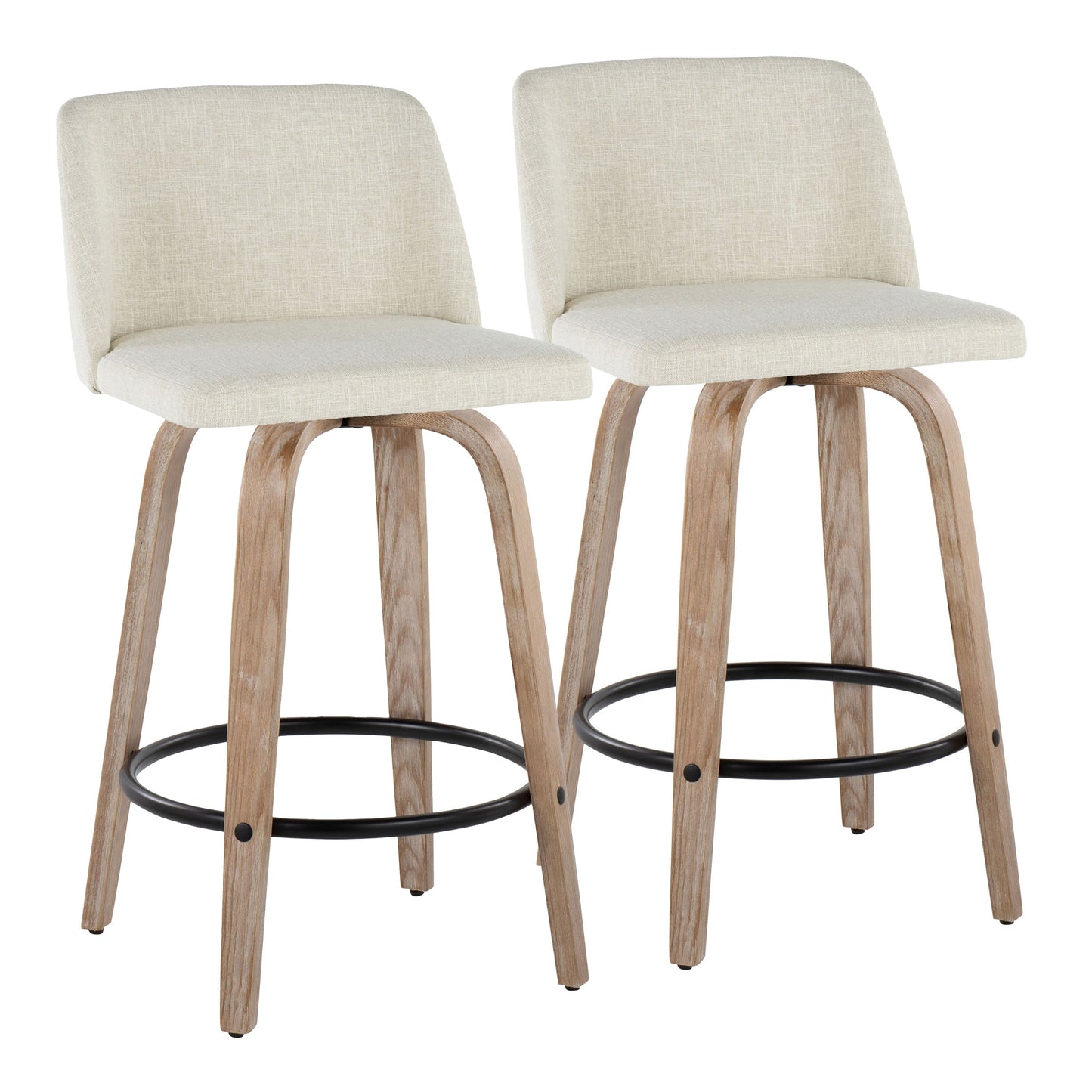 26" Contemporary Fixed-Height Counter Stool with Swivel