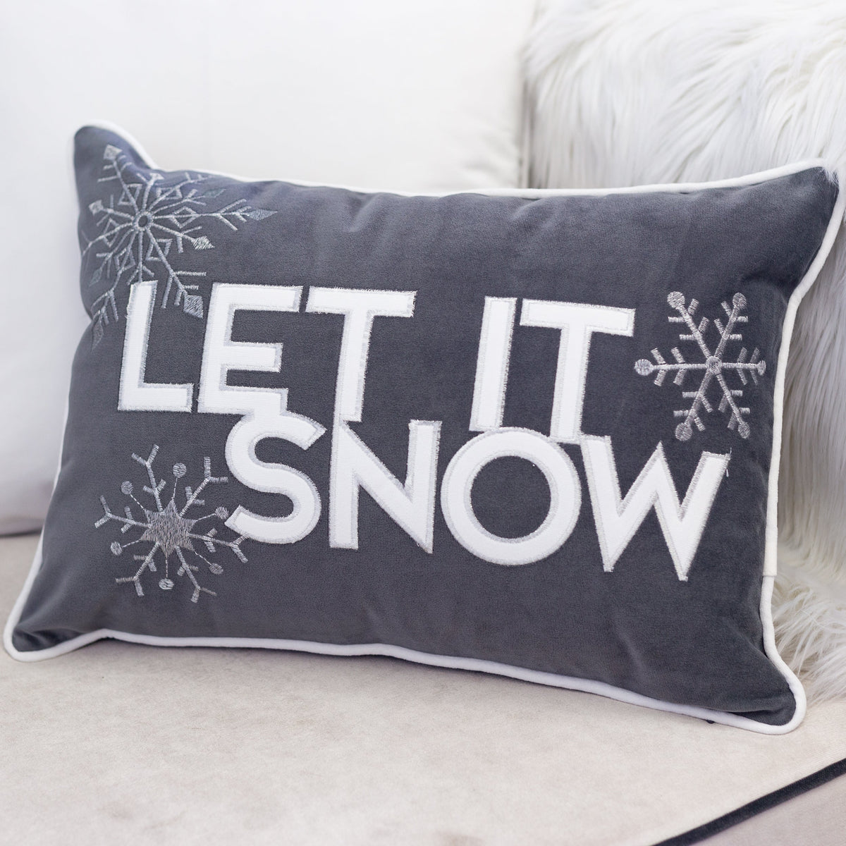 Nneka Let It Snow Lumbar Pillow