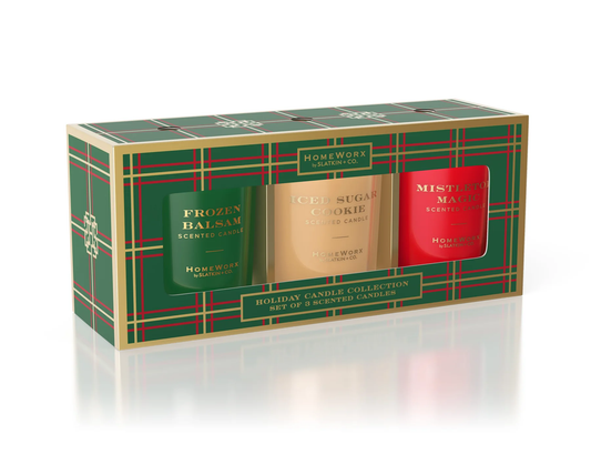 3.5 oz. Candle Gift Set - Mistletoe Magic / Iced Sugar Cookie / Frozen Balsam