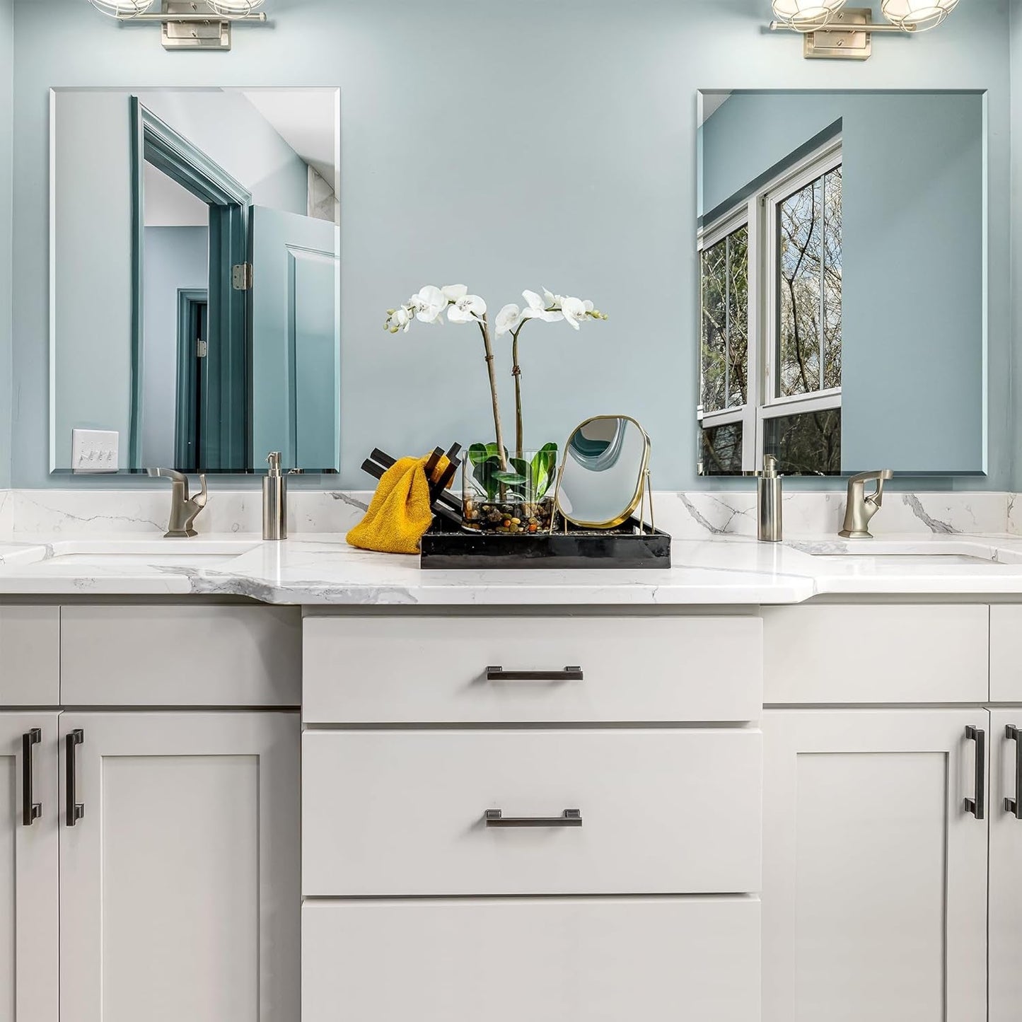 Wall Mirror Frameless 24x32 Bathroom Vanity Decor Accent