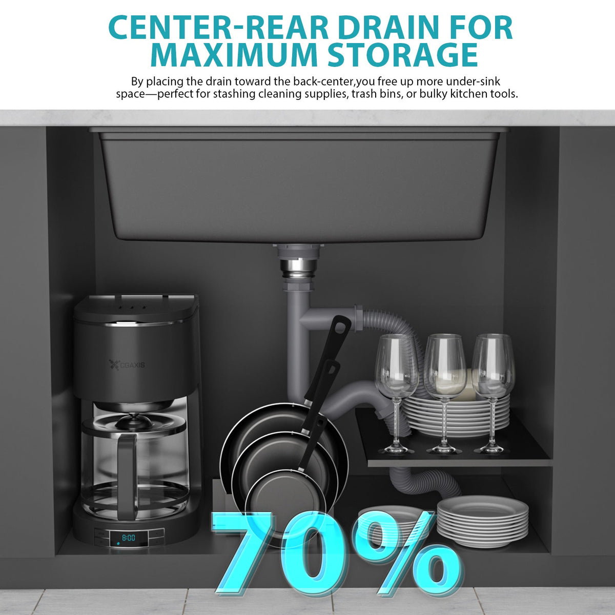 Quartz Kitchen Sink - 33" x 19" x 9.65"