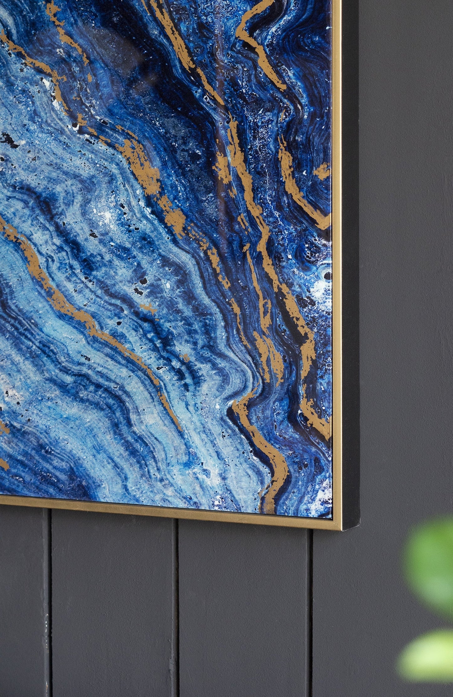 The Oceanus Elegance™ — Marbled Blue & Gold Panel Wall Art