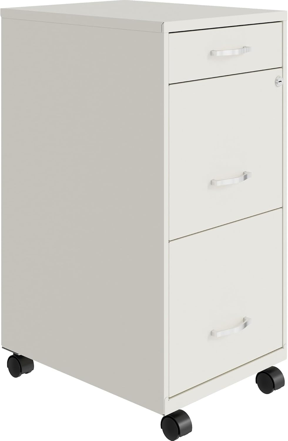 LYS SOHO White Mobile File Cabinet 3 Drawer 26.5x14.3x18 In
