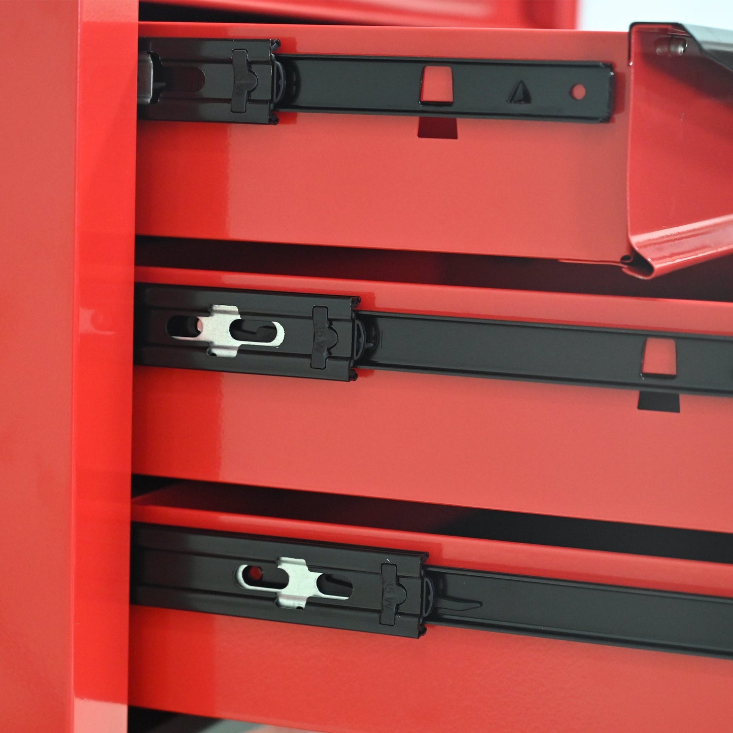 5 Drawers Multifunctional Tool Cart with Wheels,Metal Rolling Tool Cart Storage for Garage Workshop Warehouse Repair Shop--With Stainless Steel Roof--Red&Black