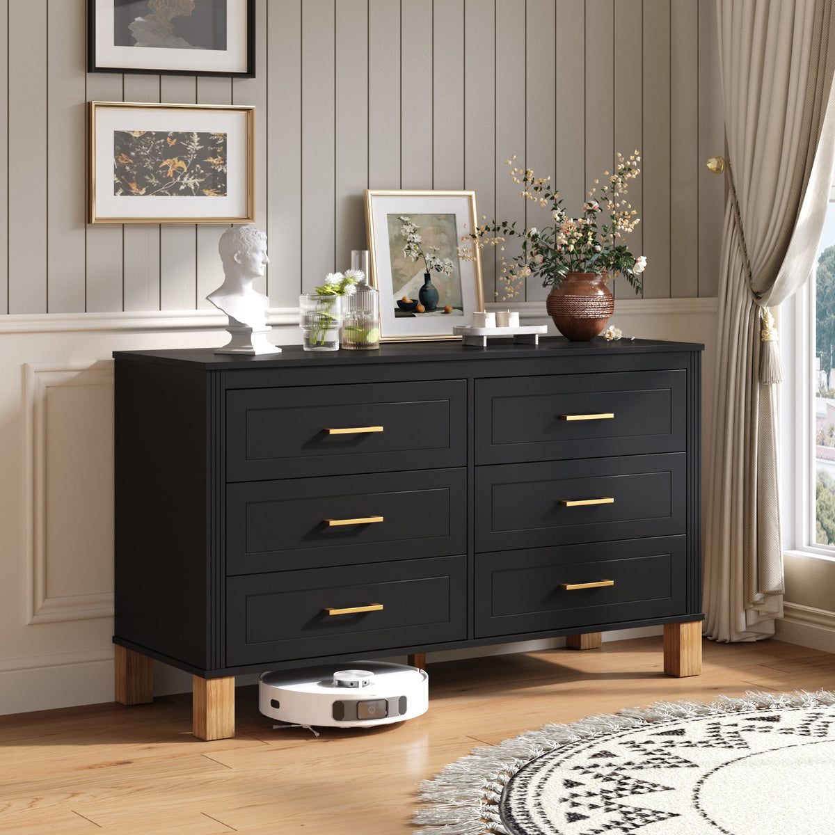 Modern 6-Drawer Double Dresser