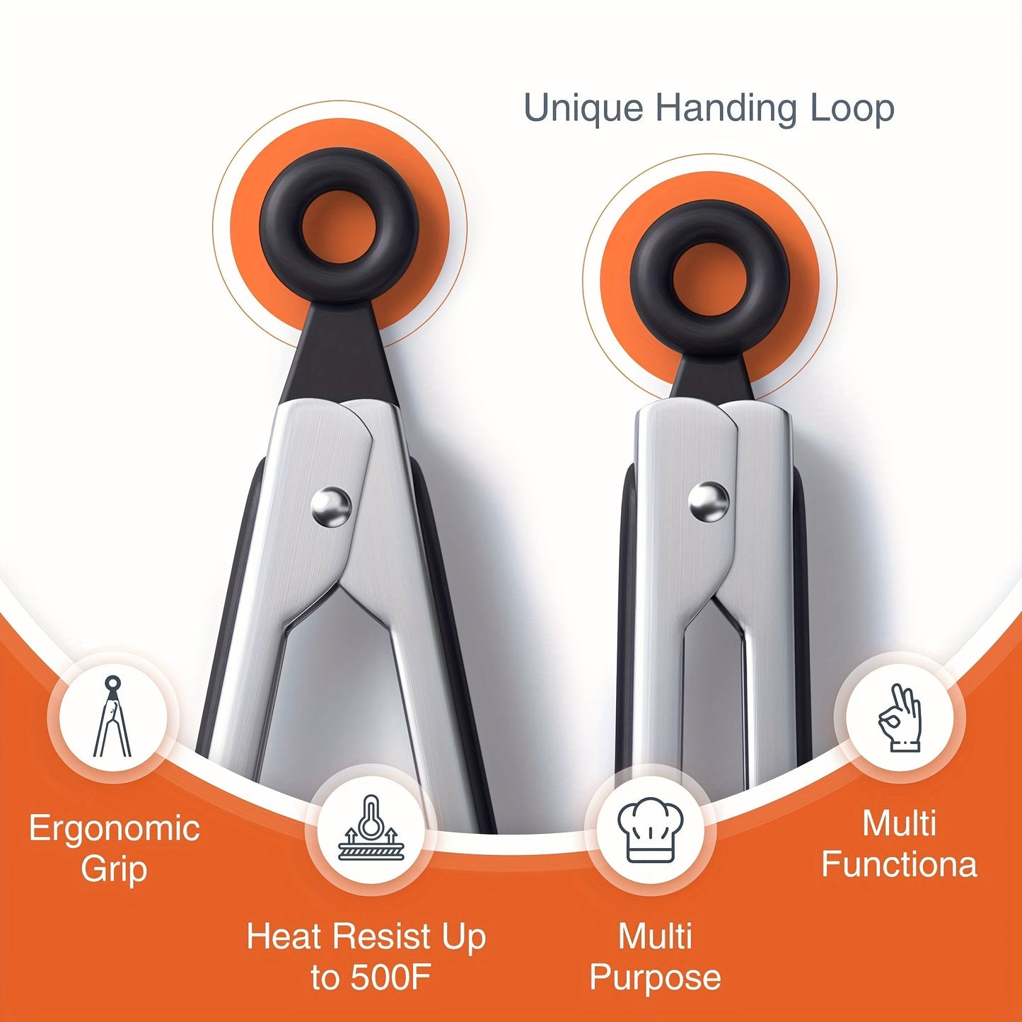 HighHeat Silicone Kitchen Tongs with Locking Grip 30cm