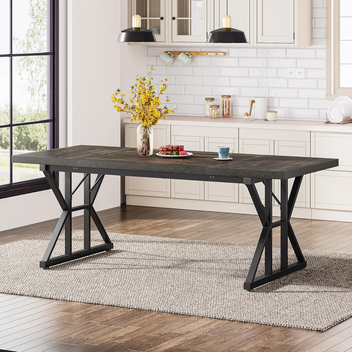 71" Farmhouse Dining Table for 6