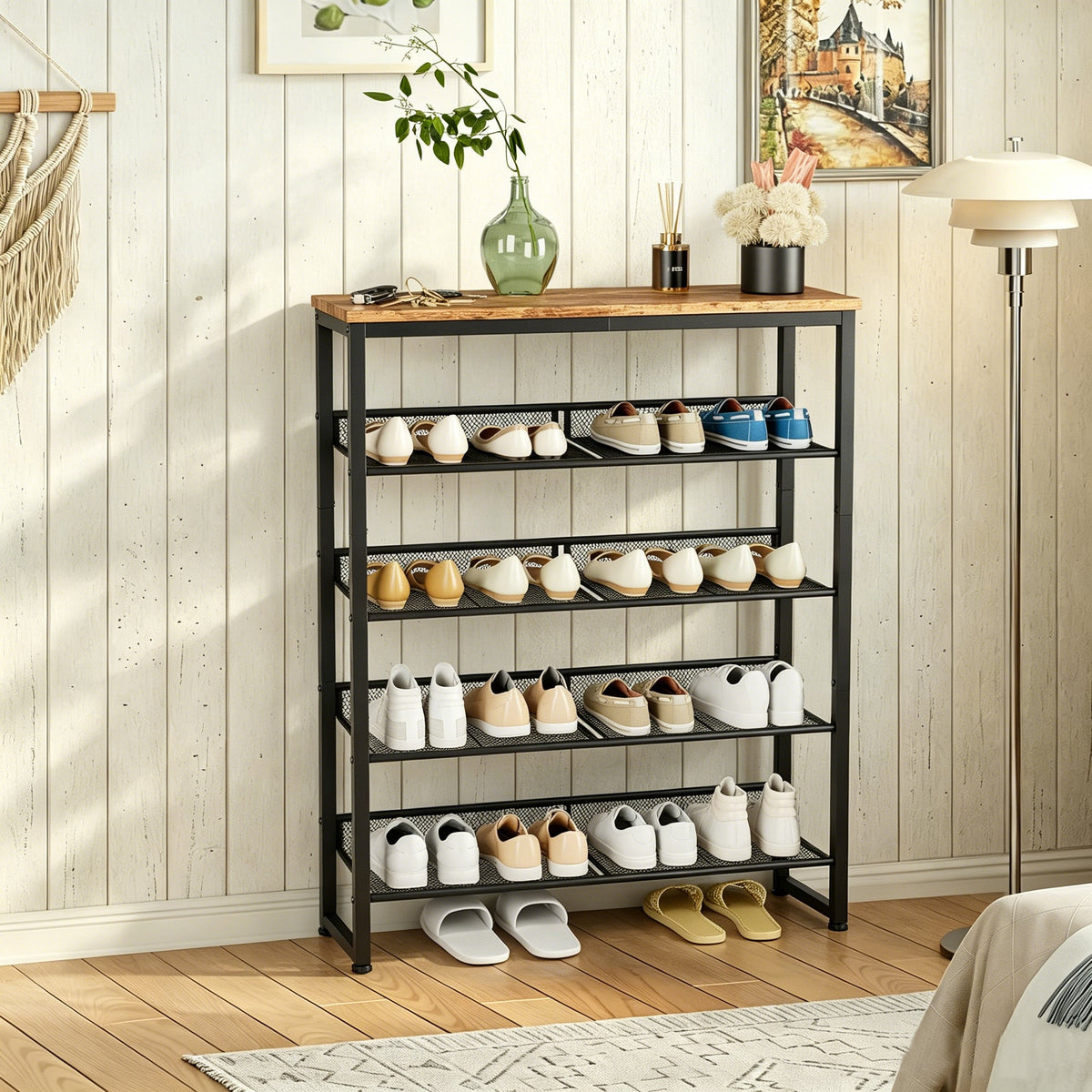 Industrial Shoe Rack - Adjustable 5-Layer Storage Solution
