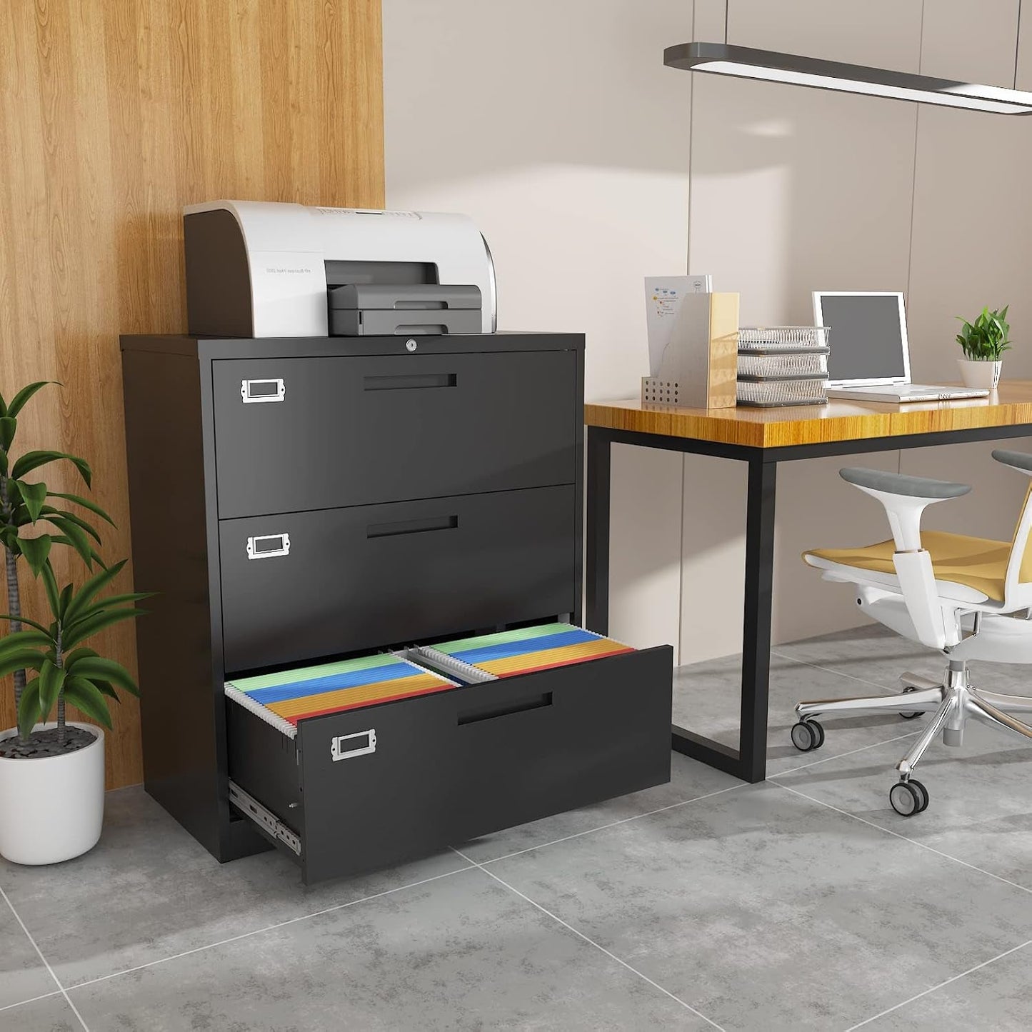 Lateral File Cabinet With Lock 3 Drawer For Legal Letter A4