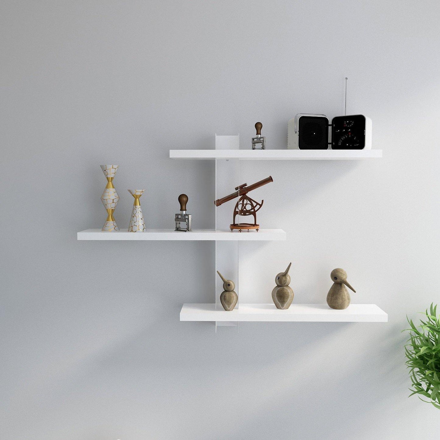 Mita 19'' Adjustable Metal Manufactured Wood Wall Shelf