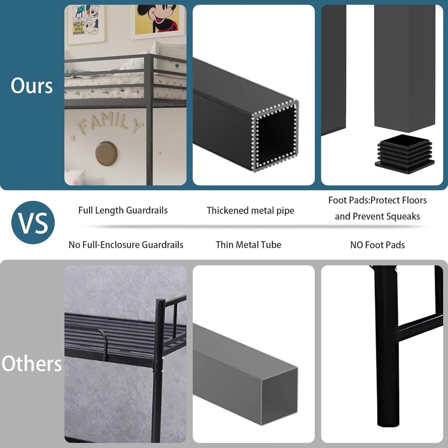 Twin Bunk Bed Black With Stable Ladder For Adults And Teens