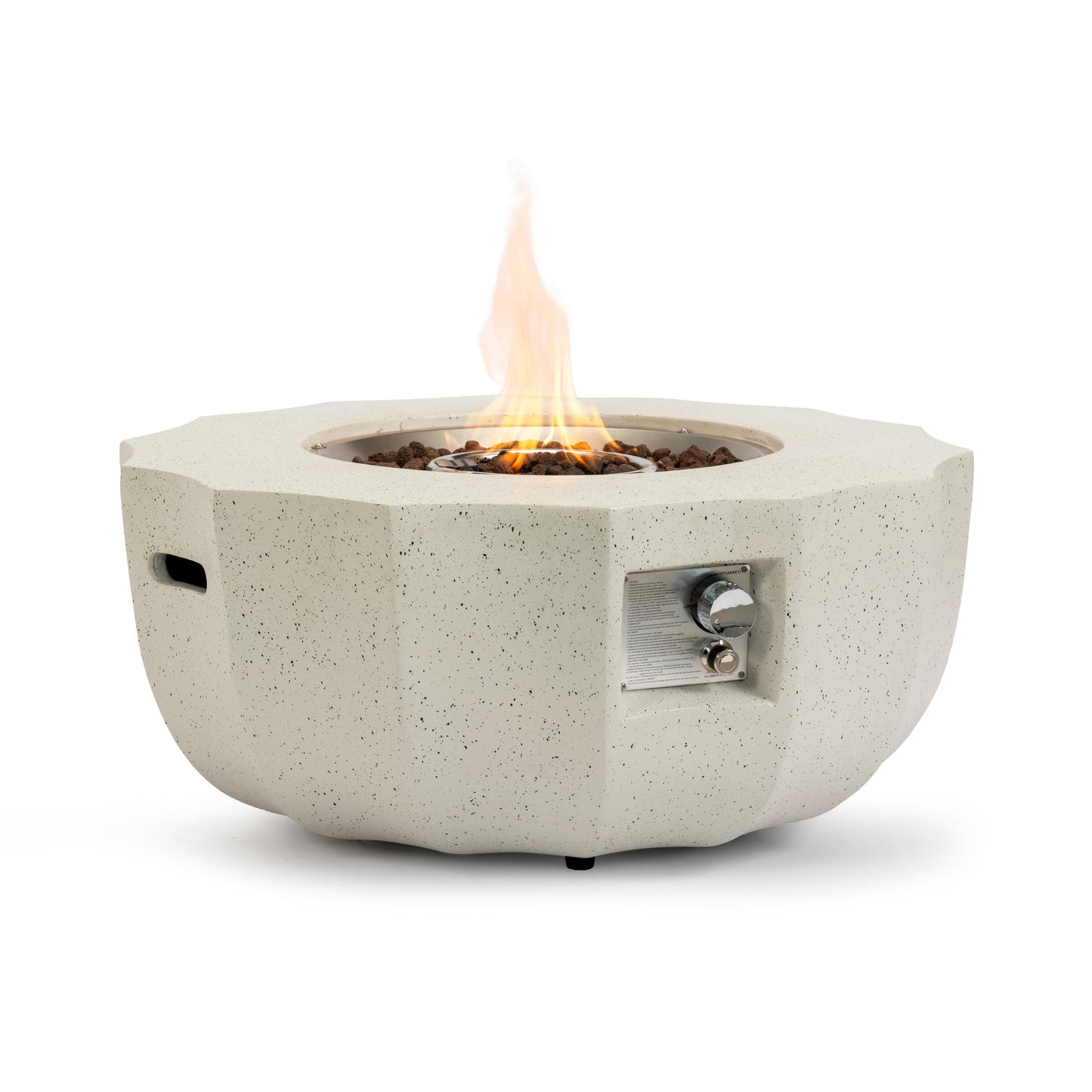 36" Propane Gas Fire Pit Table in Beige Concrete