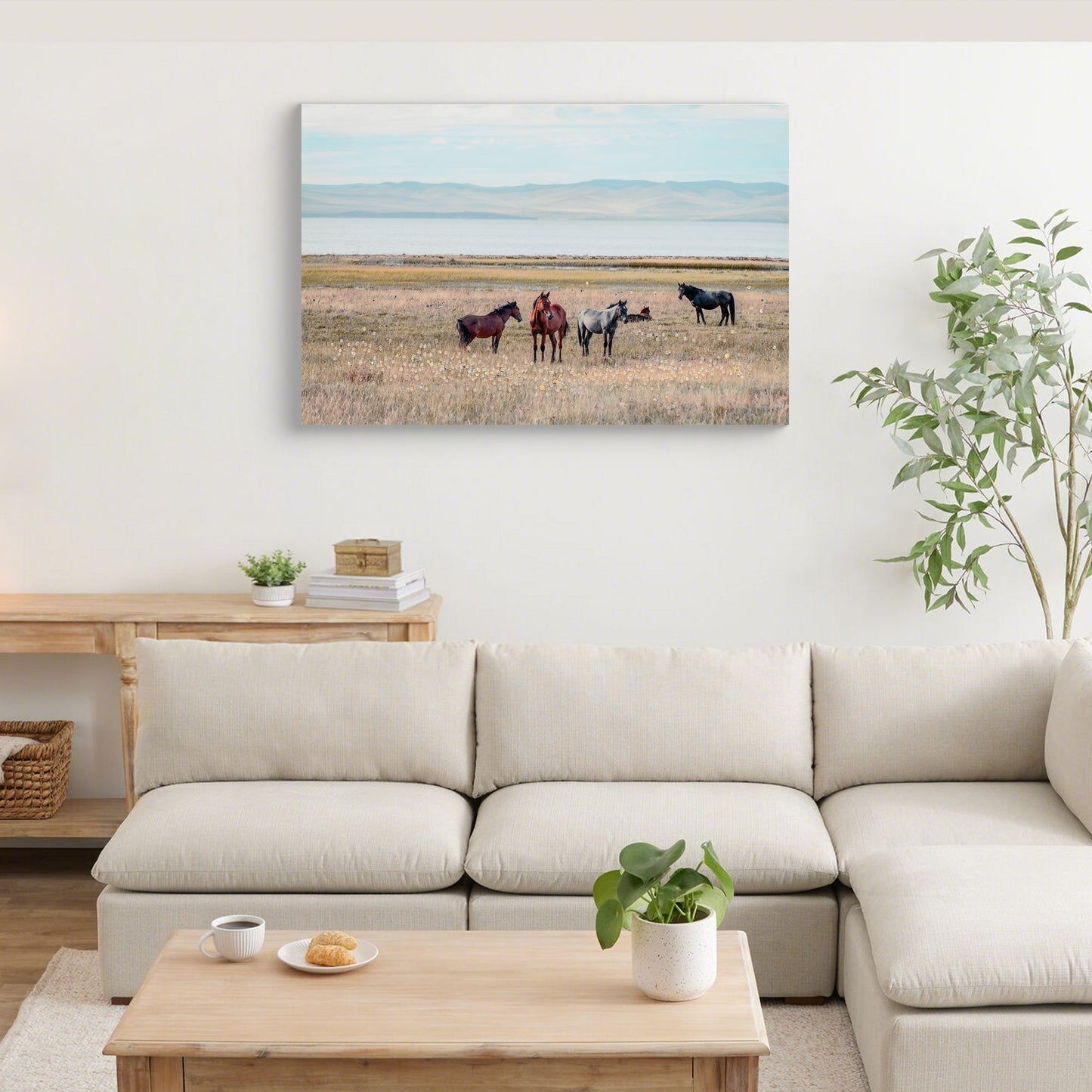 Horse Framed Wall Art Decor: Country Western Farmhouse