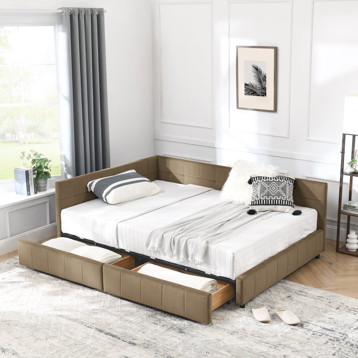 Full Size Storage Upholstered Tufted Bed Frame