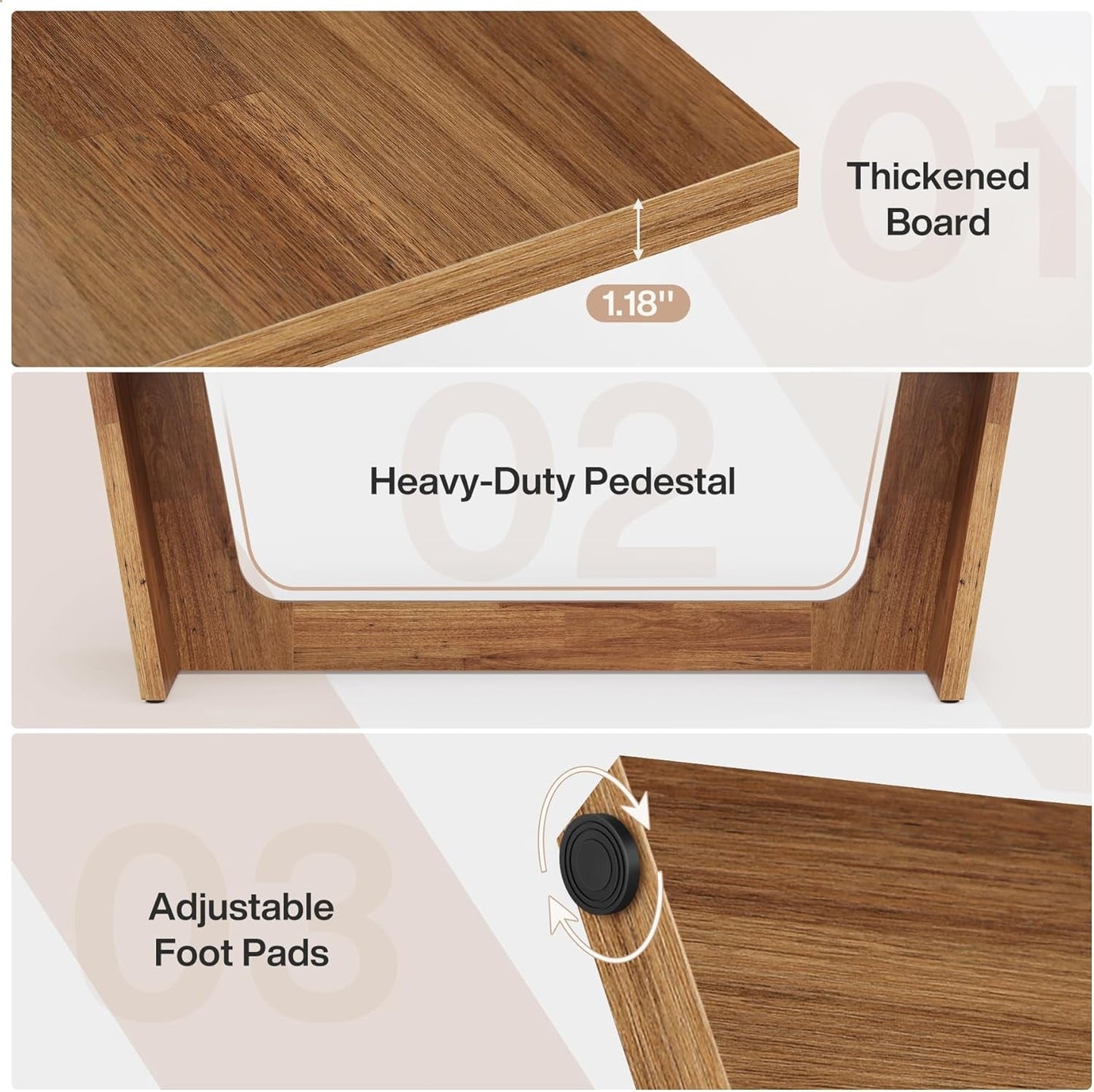 Walnut 70 Inch Executive Desk For Home Office Workspace