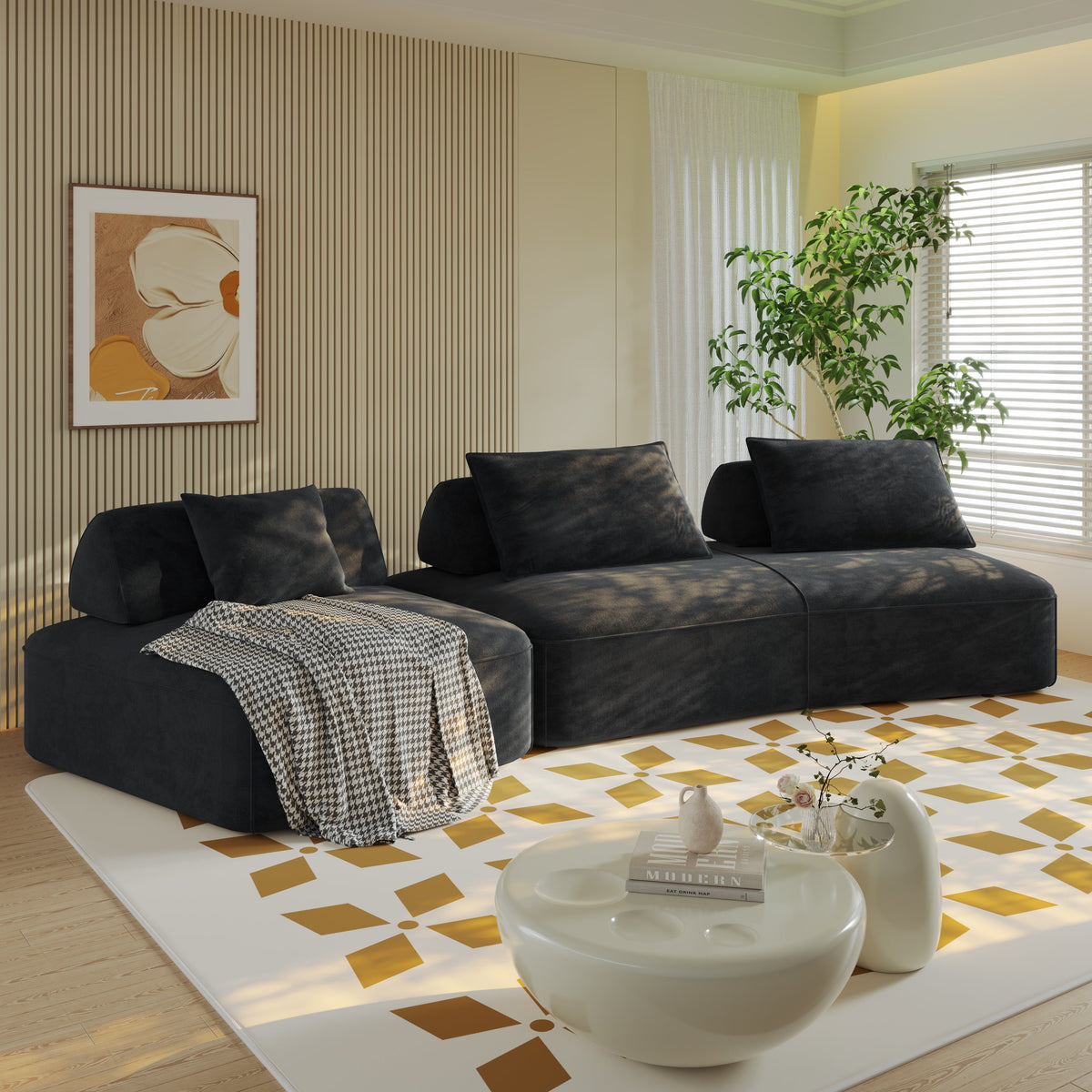 139" Modern Light Luxury Oversized Modular Sectional Sofa Set