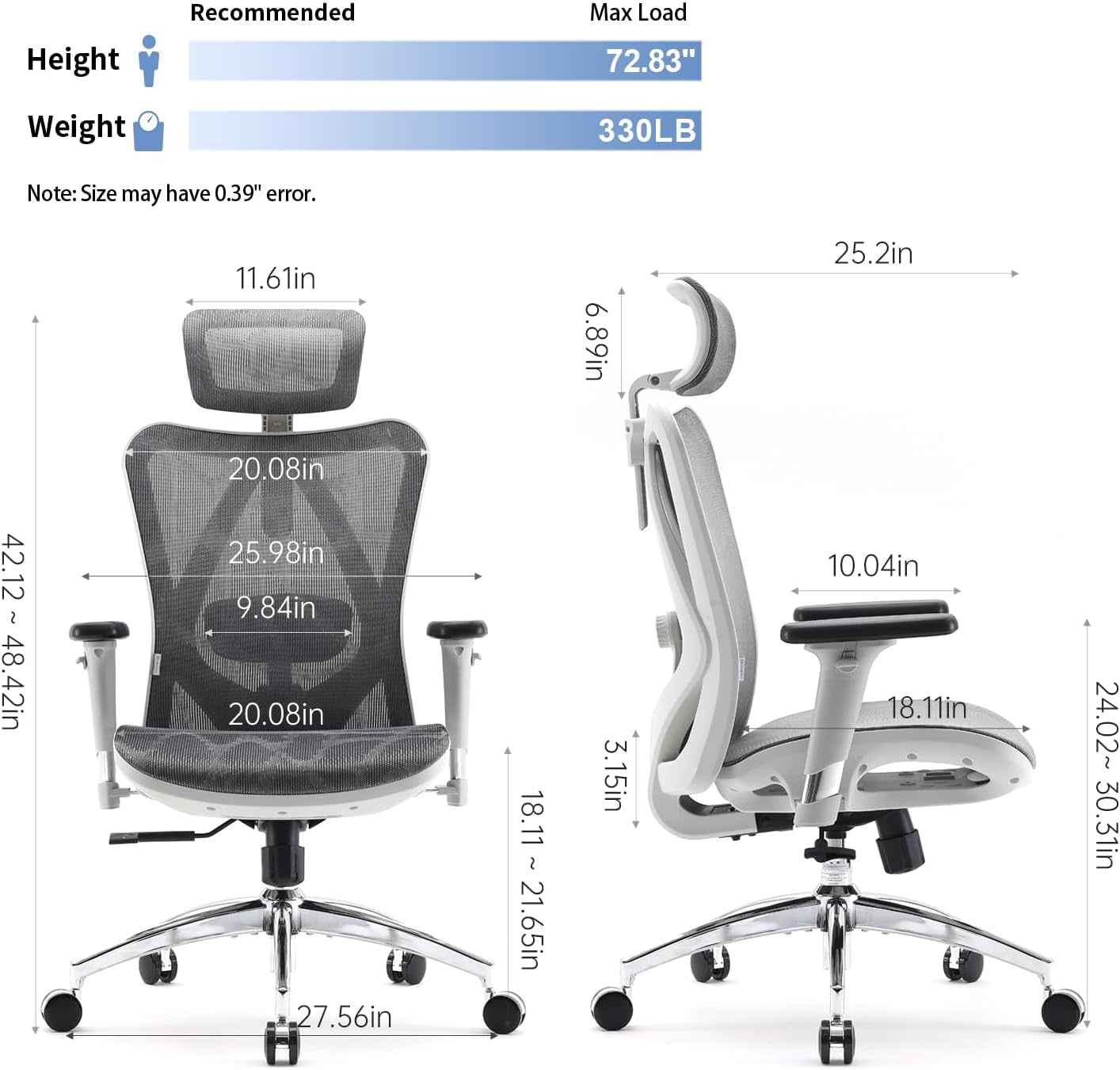M57 Ergonomic Office Chair With 3 Way Armrests Lumbar