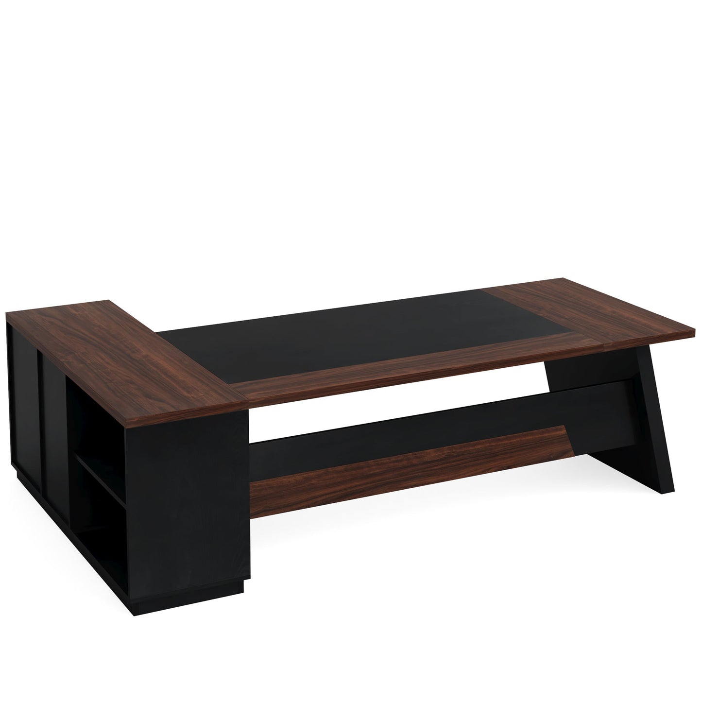 78.7" L-Shaped Executive Desk with File Cabinet & Drawers