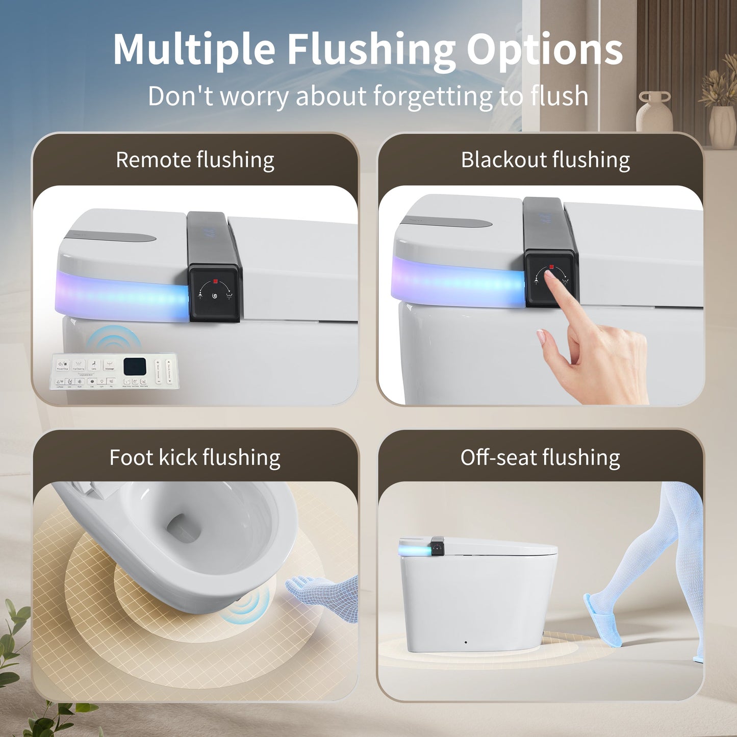 Smart Toilet with Built-in Bidet Seat