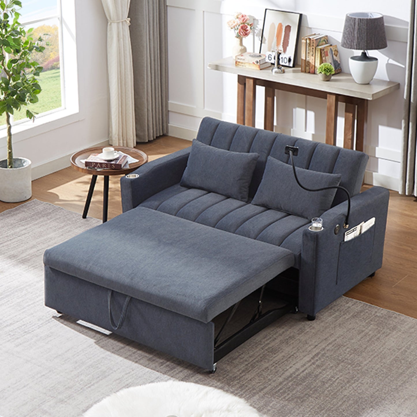 55.9" Convertible Sofa Bed Loveseat