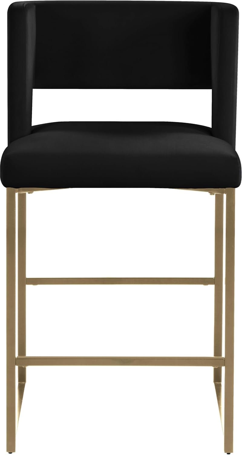 Caleb Collection Counter Height Stool Black Velvet Set Of 2