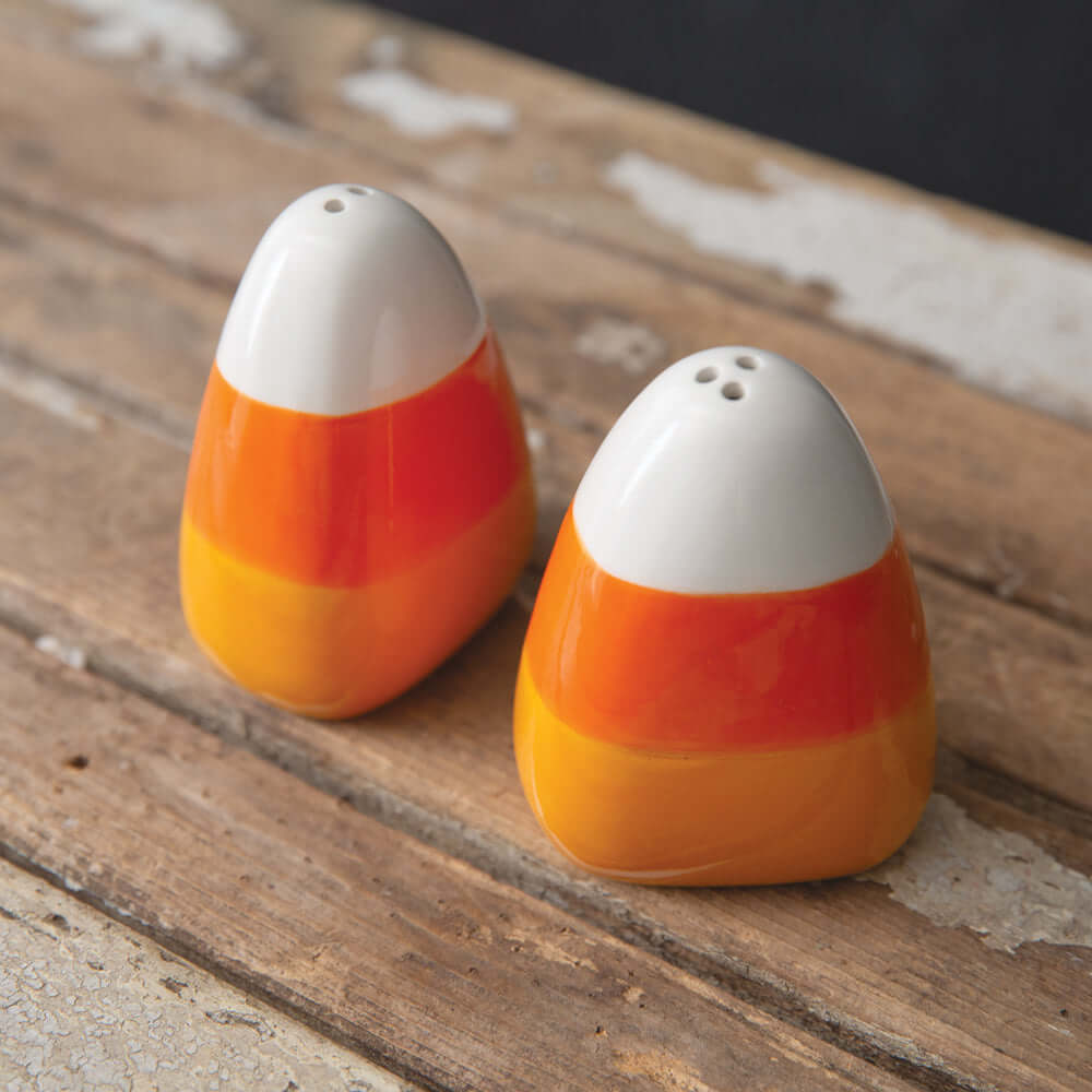 Candy Corn Ceramic Salt and Pepper Shakers (Set of 4)