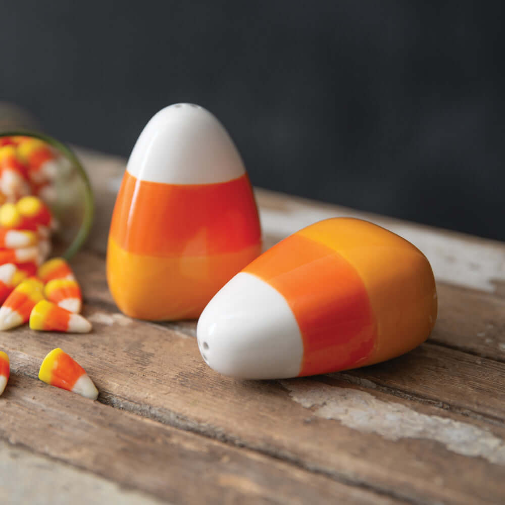 Candy Corn Ceramic Salt and Pepper Shakers (Set of 4)