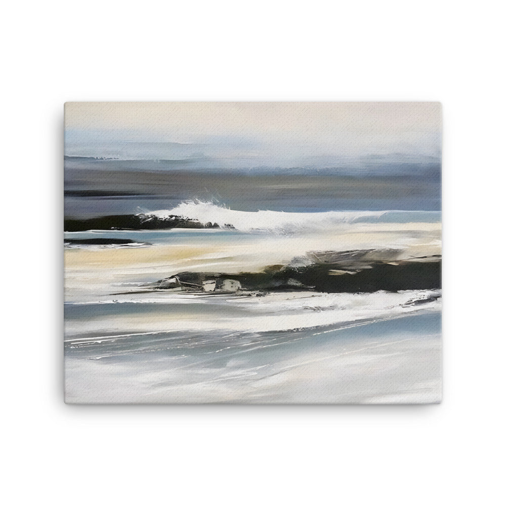 Ocean Waves Crashing on Rocks